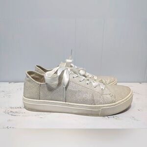 Toms Lenox Glitter Sneaker Size 8 Wedding Comfy Resort Vacation‎